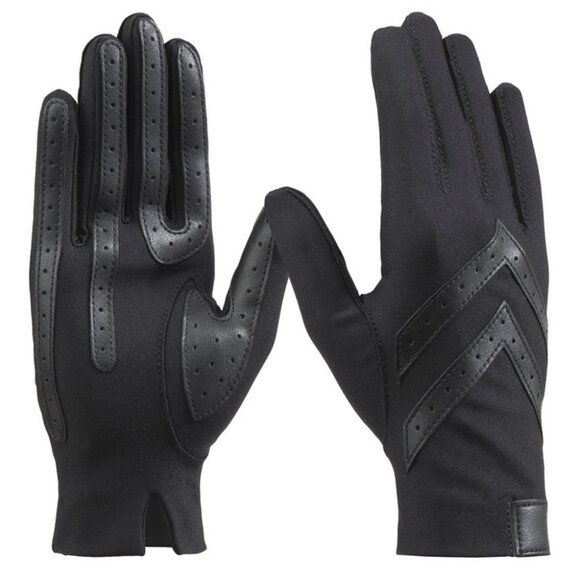 isotoner Women's Spandex Shortie Glove with Chevron Detail Black - A30101 - Picture 1 of 1
